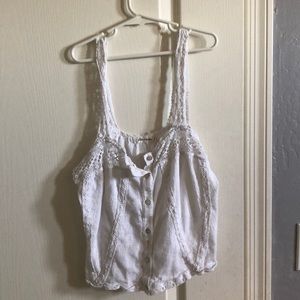 White tank top with lace from Tillys